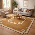 thumbnail image 4 of Geometric Mustard Wool Rug 11x13 – Tufted Rectangle Area Carpet | Bedroom, Living Room, Kids Room Floor Accent Rug, 4 of 8