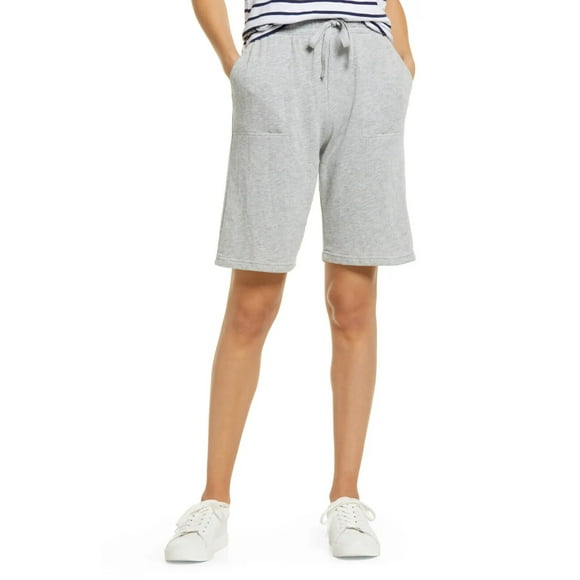 Caslon Shorts de Ville à Taille Nouée en Gris Chiné taille P