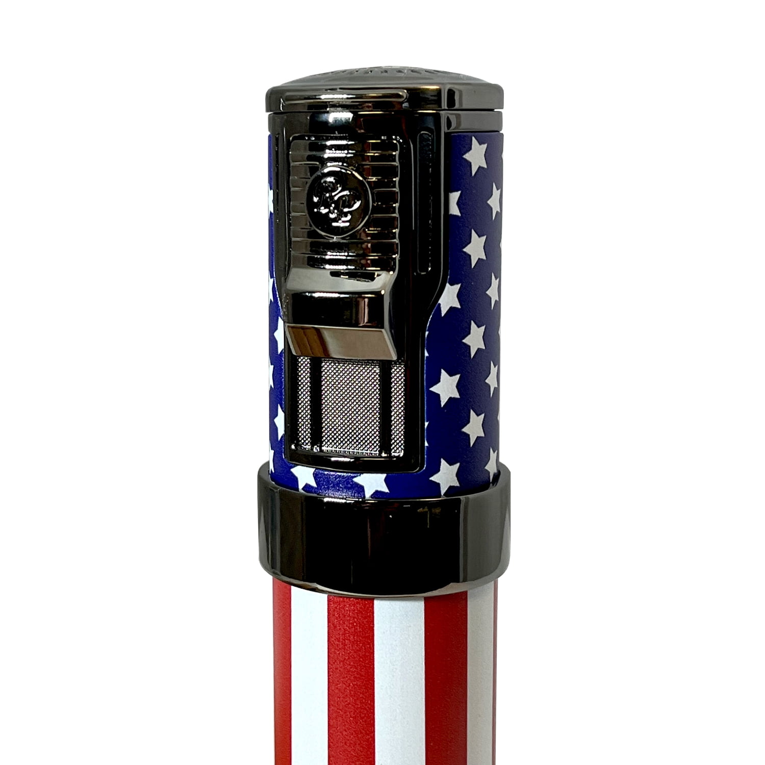 Rocky Patel Cigar Lighter Diplomat 5 Torch Lighters with Punch - American Flag - Gunmetal