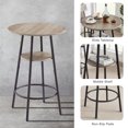 thumbnail image 6 of Cterwk Round Bar Table Stool Set with Shelf, Upholstered Stool with Backrest, 6 of 8