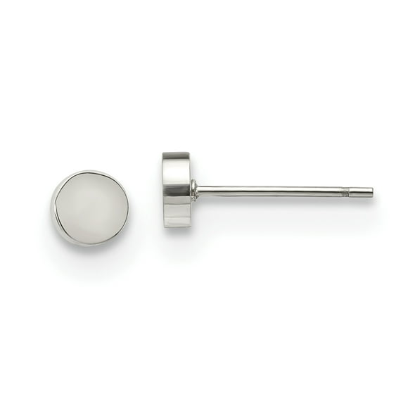 Stainless Steel Polished Circle Post Earrings 4.92mm