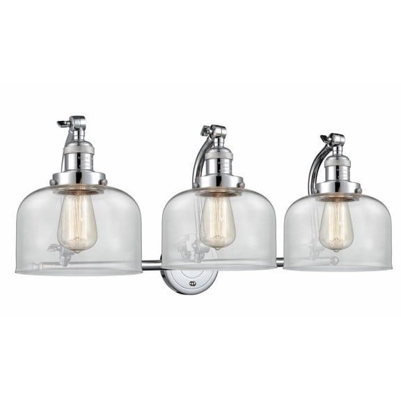 515-3W-SG-G78-Innovations Lighting-Large Bell - 28 Inch 3 Light Bath Vanity Satin Gold Finish with