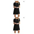 thumbnail image 4 of Jumpingount Vestido de mujer de poliéster Color sólido Cuello Vestidos sueltos casuales Ropa de viaje para interiores y exteriores Festival Regalos Negro SG 2piezas Jumpingount CBP158870, 4 of 5