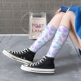 thumbnail image 5 of Naloa Rainbow Scales Thigh High Socks Extra Long Stretchy Sock Women Over Knee High Opaque Stocking Daily Wear, 5 of 6
