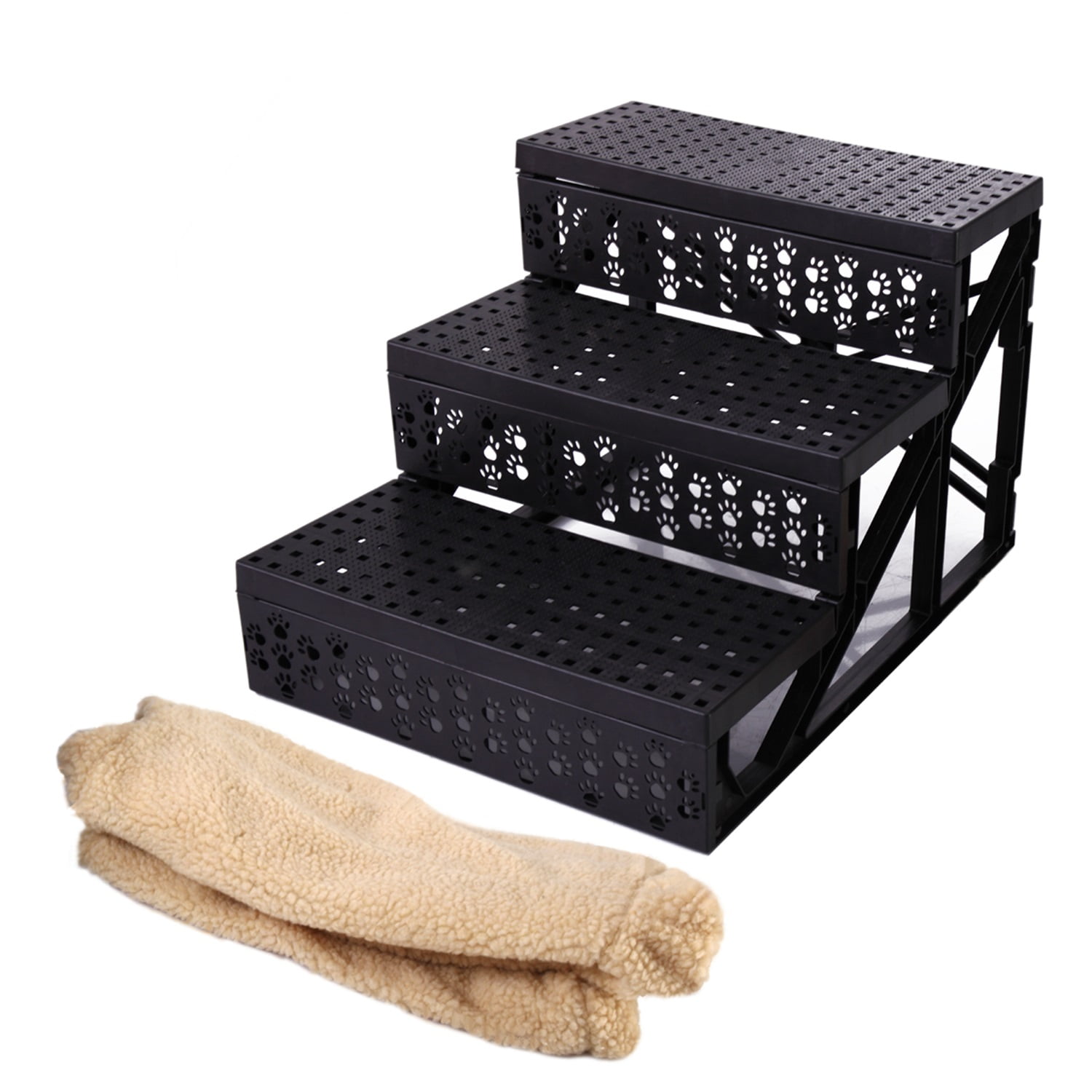 Pefilos 11.7 Inch Dog Stairs and Steps for Small Dogs Cats,Non-Slip 3 Tiers Plastic Dog Ramp/Ladder, Best for Small Animals,Doggy,Kitty, Beige Pefilos 11.7 Inch Dog Stairs and Steps for Small Dogs Cats,Non-Slip 3 Tiers Plastic Dog Ramp/Ladder, Best for Small Animals,Doggy,Kitty, Beige