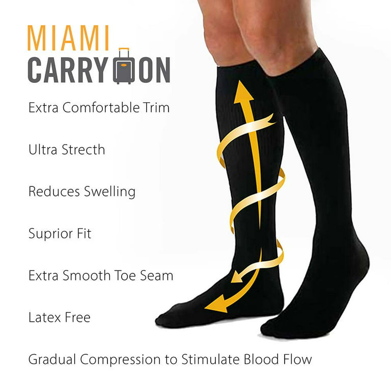 Miami CarryOn Compression Socks for Flights, Pregnancy and