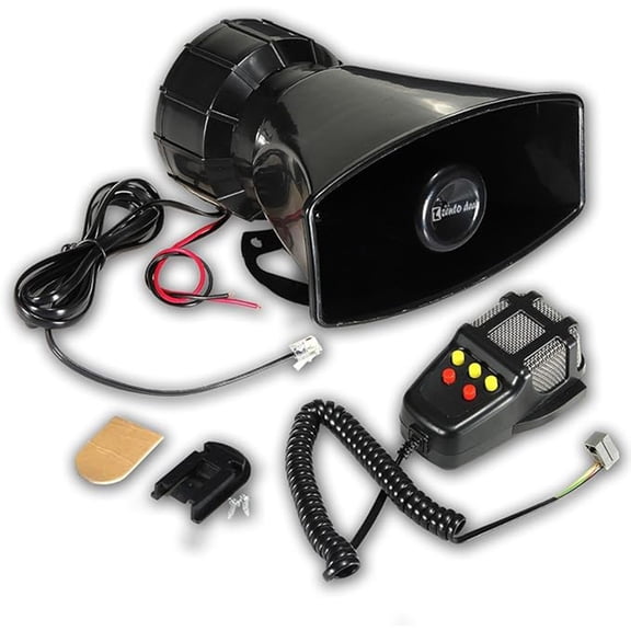 80W Car Siren Horn Mic Pa Speaker System Emergency Sound Amplifier-5 Tones