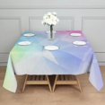 thumbnail image 3 of 60x60in(152x152cm) Square Tablecloth, Waterproof Polyester Table Cover, Wrinkle Resistant & Washable Fabric for Dining, Kitchen, Picnic, Abstract Geometry Print, 3 of 6