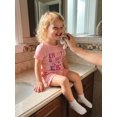 thumbnail image 5 of BemeyourBBs Kids Toddler Baby Girls Summer Clothes 2 Piece Outfit In My Daddys Lil Girl Era Letters Print Short Sleeve Crew Neck T-shirt With Pockets Shorts Set, 5 of 9