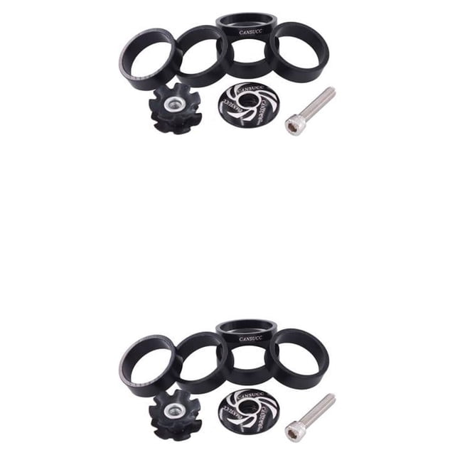 serony CANSUCC 8 Pièces / Set Vélos Casque Espaceur Universel Universel Robuste Remplaçable Vélo avant Rondelle Noir 2Set