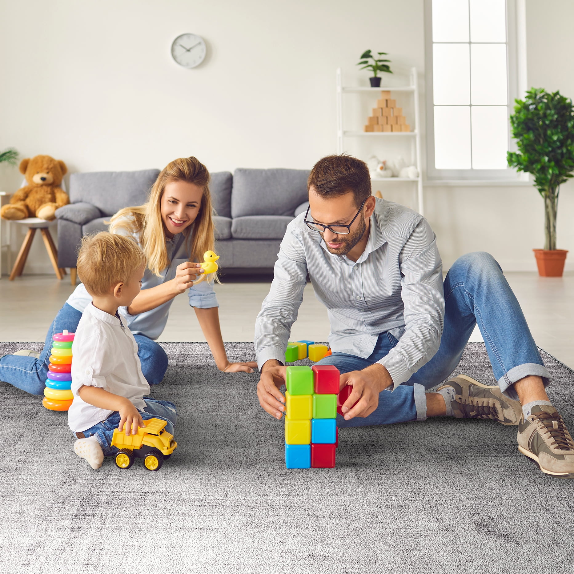 Sorbus 5x7 Washable Area Rug – Non-Slip Vintage Low Pile Indoor Carpet with Rubber Backing