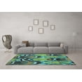 thumbnail image 3 of Ahgly Company Indoor Square Abstract Light Blue Modern Area Rugs, 4' Square, 3 of 4