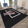 thumbnail image 2 of Area Rug Rectangle Carpet For Living Room, Geometric Basketball Pattern Machine Washable Rug, Stain Resistant Non Slip Black Rug For Bedroom Kitchen, 2 of 6
