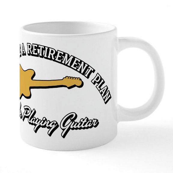 CafePress - Playing Guitar Is My Retire - 20 Oz White Ceramic Mega Mug
