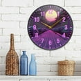 thumbnail image 3 of Yayeee Wall Clock Battery Operated 9.5" Silent Non-Ticking for Living Room, Black Neon Road, 3 of 8