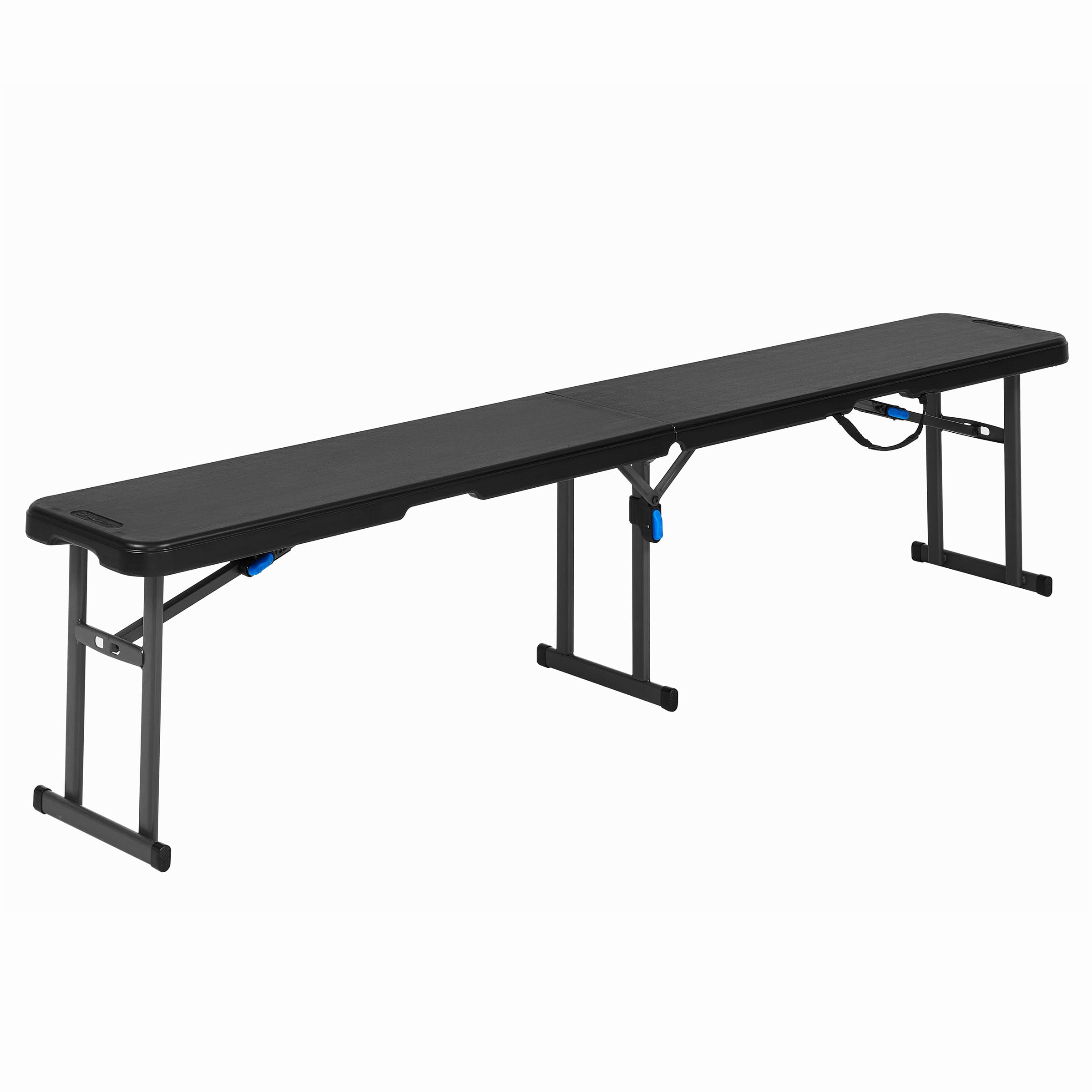 (4 pack) Mainstays 6 ft Fold-in-Half Bench with Carrying Handle, Steel Frame, Black