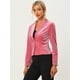 thumbnail image 2 of Chaqueta De Traje De Oficina De Negocios Con Solapa Y 1 Botón De Terciopelo Para Mujer Rosa L, 2 of 5
