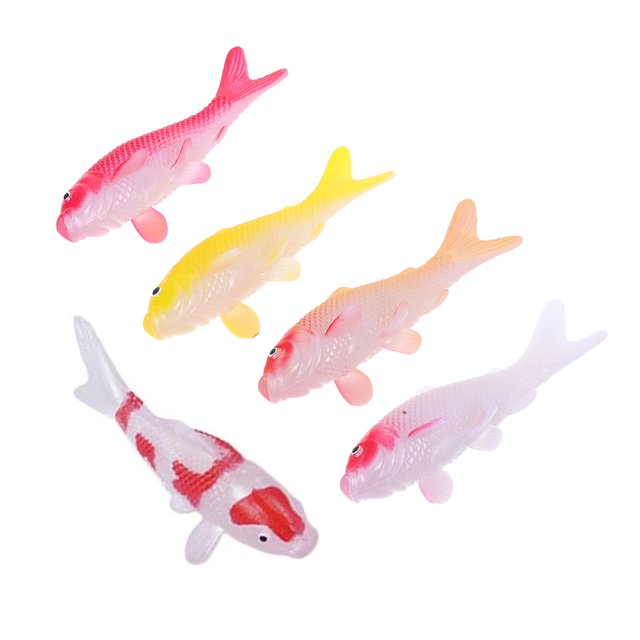 unbranded 5Ud Adornos Flotantes De Peces Koi Plásticos Coloridos Realistas Para Acuarios Y