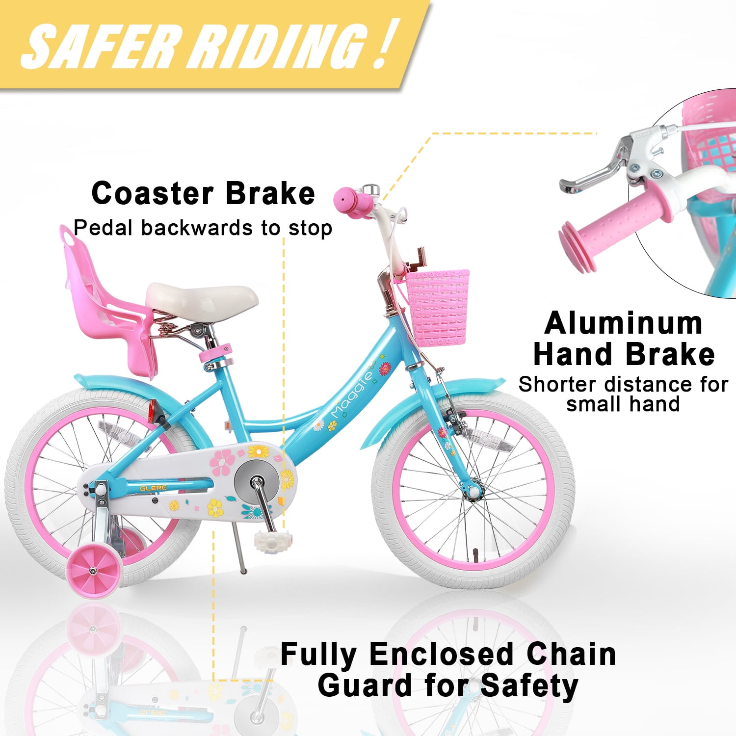 Glerc Maggie 16 Girls Bike, Ages 4-7, Pink - Walmart Business Supplies