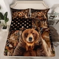 thumbnail image 2 of Homewish Animal Bear Twin Sheet Sets 3pcs for Female Men Adults,Tree Branches Twin Fitted Sheet Microfiber,Camouflage American Flag Breathable Flat Sheet,Lightweight Room Decor, 2 of 7
