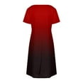 thumbnail image 4 of Summer Dresses for Women 2025 Loose V Neck Short Sleeve Casual T Shirt Dress Cute Gradient Sundress with Pockets, 4 of 7