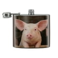 thumbnail image 2 of Little Pig Piggy Stainless Steel 5oz Hip Drink Kidney Flask, 2 of 3