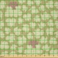 thumbnail image 2 of Ambesonne Leaves Fabric by the Yard Microfiber, Repetitive Leaf Ornaments, 5 Yards, Khaki and Pale Ruby, 2 of 2