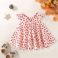 thumbnail image 4 of HBFAGFB Robes pour Filles Petite Enfant Manches Courtes Robe Décontractée Imprimé à Pois Robe Mignonne Rouge Taille 100, 4 of 7