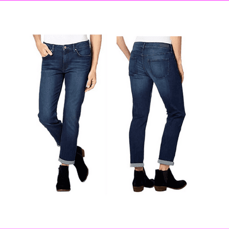Calvin Klein Inkwell Blue Rolled Cuff Slim Boyfriend Jeans, Size 8