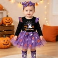 thumbnail image 2 of Enyan Newborn Baby Girl Halloween Outfit 4-Piece Toddler Girls Clothes Pumpkin Shirt Tutu Skirt Headband Leg Warmer Set, 2 of 6