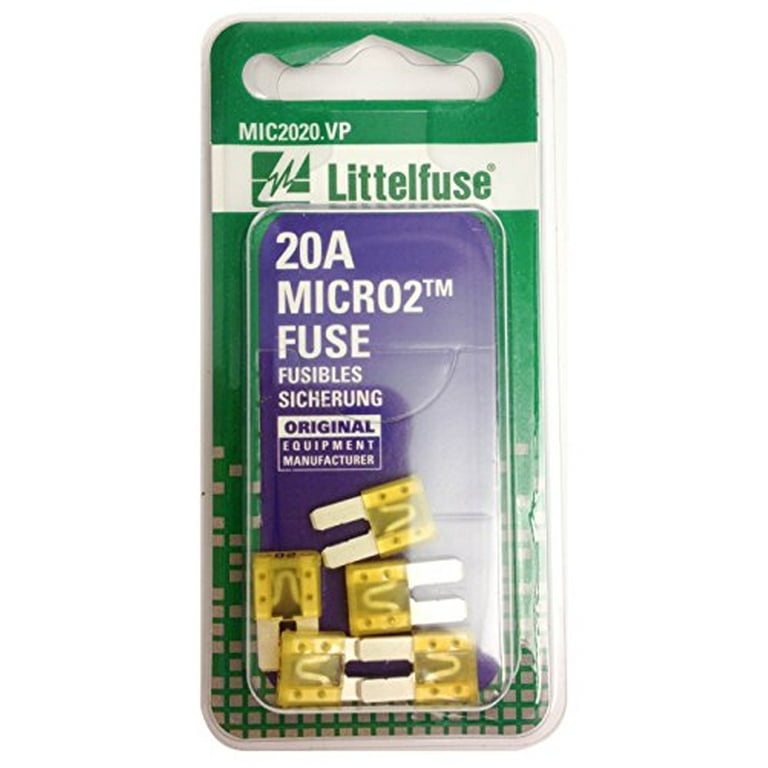 Littelfuse L24-MIC2020VP Micro2 32V & 20A Blade Fuses, Yellow 