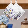 thumbnail image 2 of Spring Floral Pot Holders for Kitchen Heatproof Potholder, 5 Pack Purple Flowers Colorful Summer Botanical Hot Pads Multipurpose Oven Pads Cloth Potholders Trivet for Cooking Baking, 2 of 8