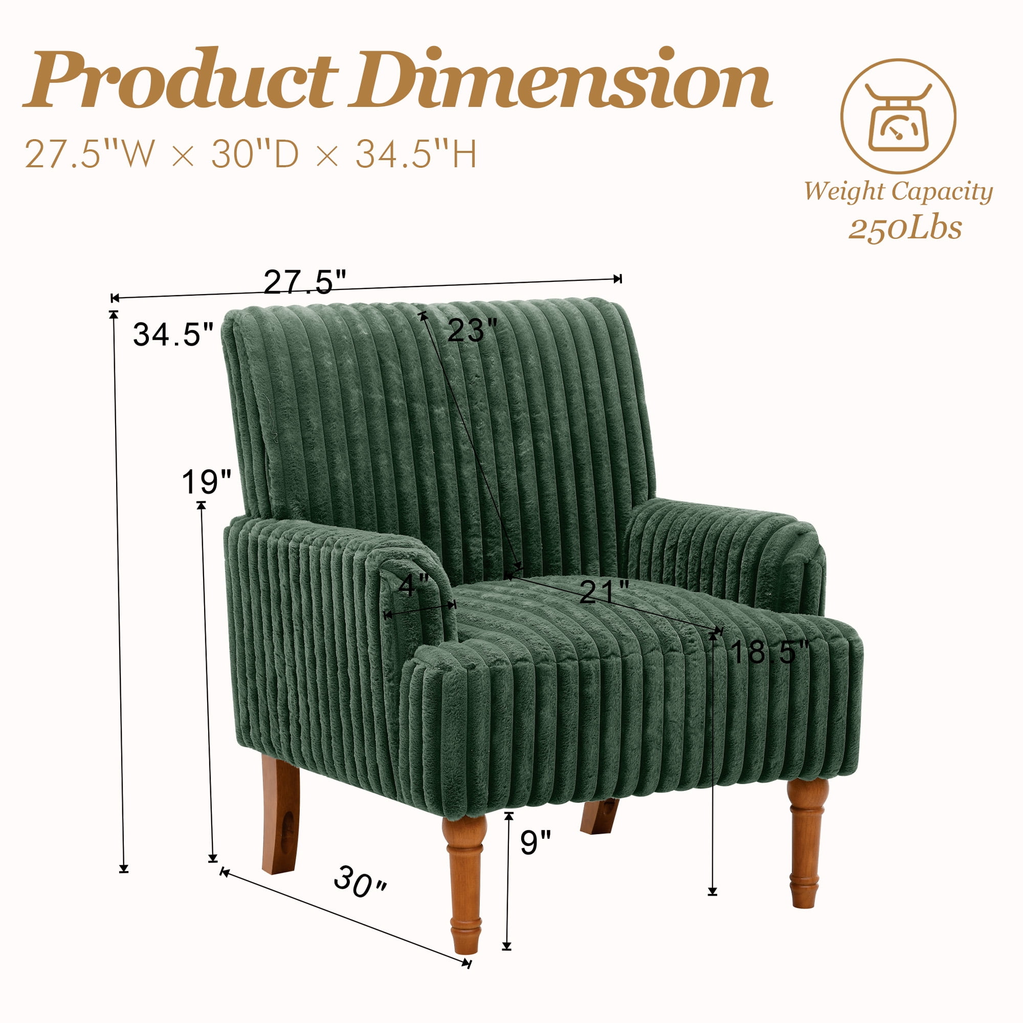 MOONMISS Accent Chair for Living Room,Green
