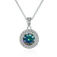 thumbnail image 3 of Moissanite Necklace for Women 1ct Round Cut D Color VVS1 Diamond Pendant Necklace for Women Sterling Silver Necklace for Women with Certificate, 3 of 9