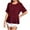Wine, variant on RYDCOT Ladies Tops and Blouses Spring Summer 2025 Short Sleeve Peplum Tops Loose Blouse Crew-Neck Pleated Hem Shirts Trendy Outfits Womens Clothes Wine