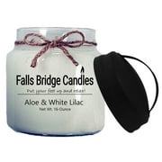 Falls Bridge Candles - Aloe & White Lilac, 16 Ounce Scented Jar Candles