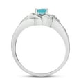 thumbnail image 5 of 10k White Gold Round Blue Topaz And Diamond Heart Ring, 5 of 6