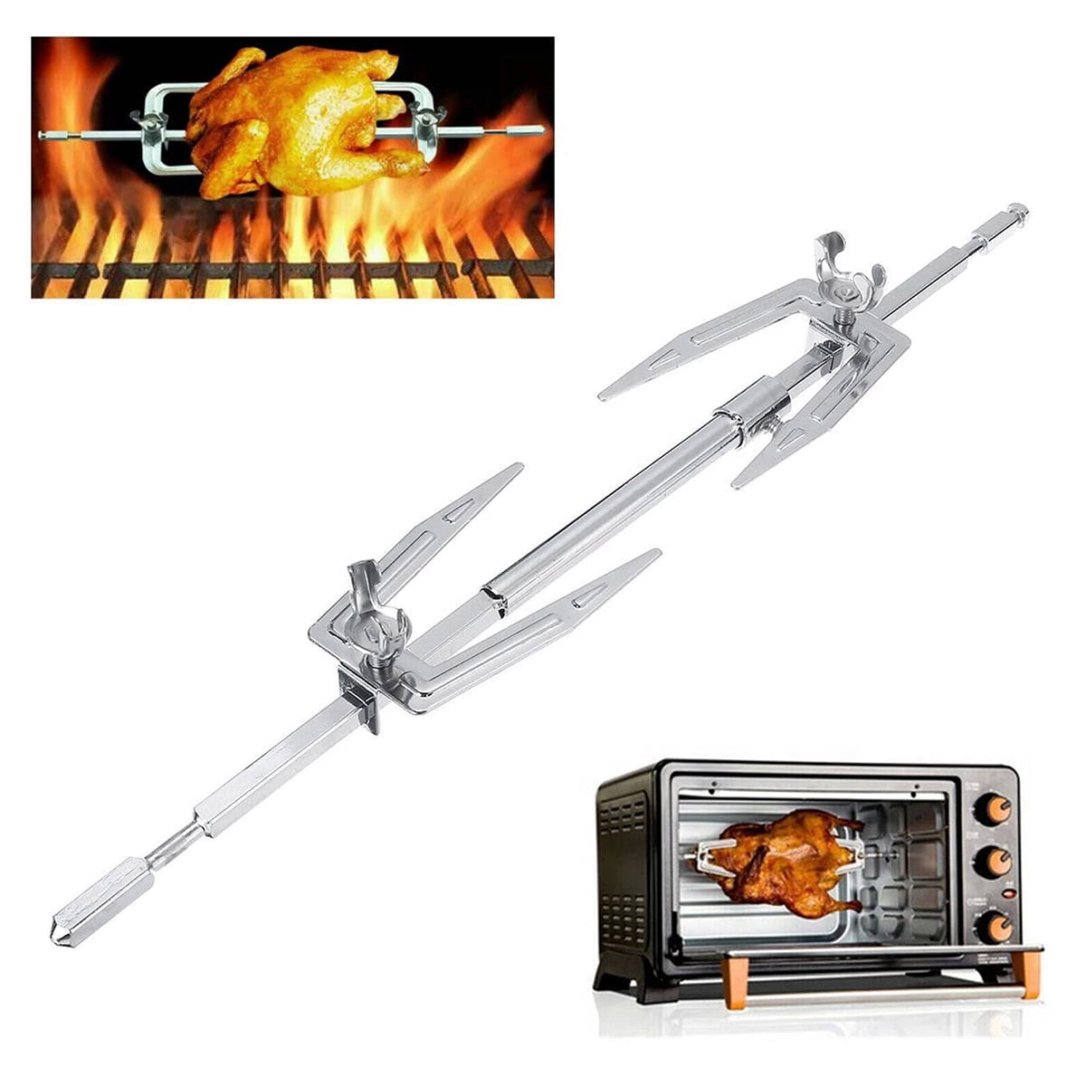 BBQ Rotator Motor or Rotary Fork Set Electric BBQ Rotisserie Grill Rod