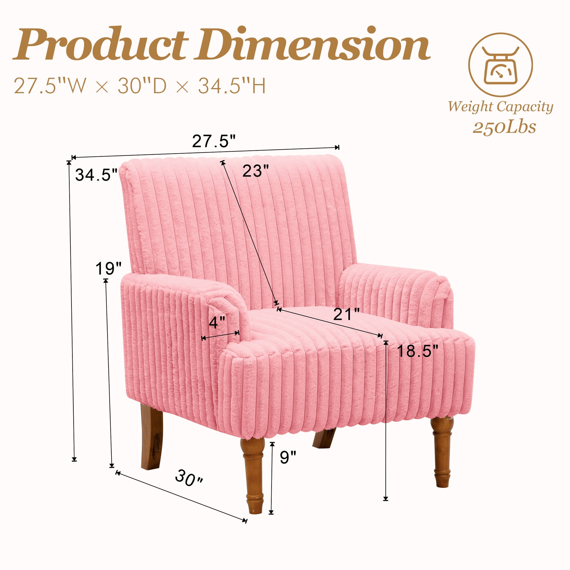 MOONMISS Accent Chair for Living Room,Pink