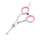 thumbnail image 1 of Tijeras de peluquería para mascotas de cabeza redonda de 1 pieza Unique Bargains de 4 pulgadas en tono plateado y acero inoxidable rosa, 1 of 4