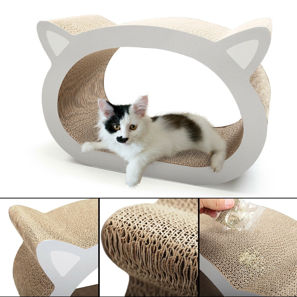 Cfowner Cat Scratching Post Cardboard for Jumbo Adult Cat, Cat