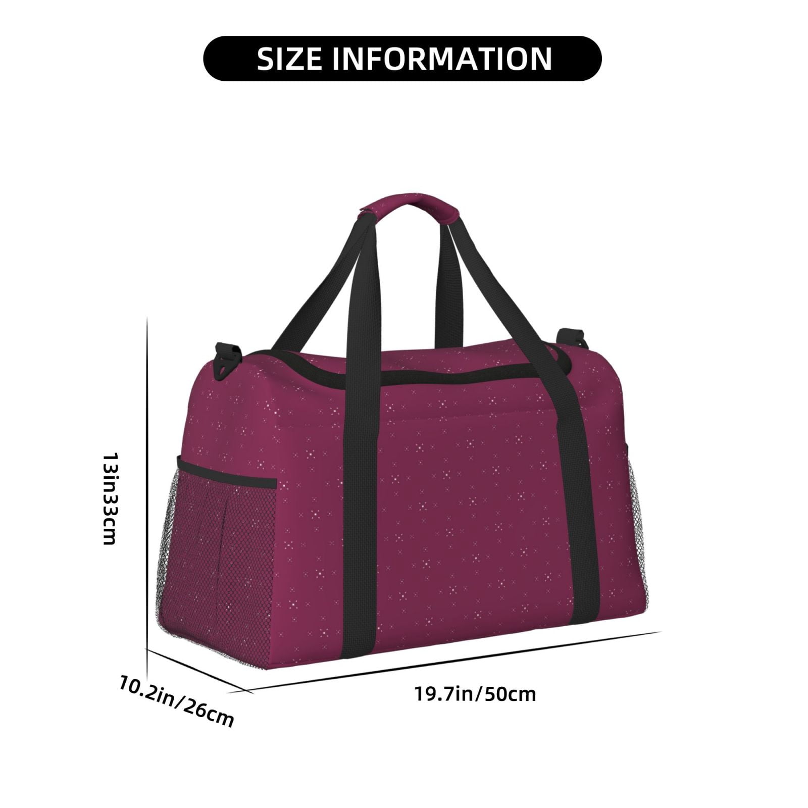 Fuzoiu Small Stars Print Travel Duffle Bag,Carry On Tote Bags,Duffel Bag,Sport Gym Bag, Hospital Bag for Labor and Delivery, Overnight Bag,Luggage Bag