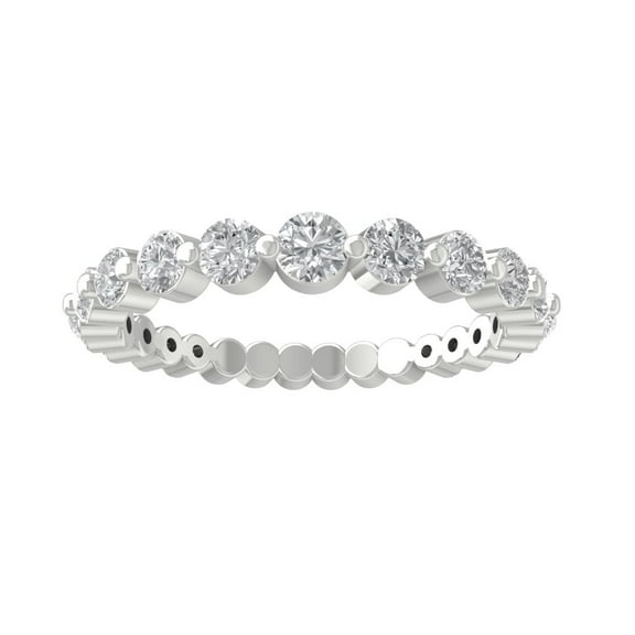 ARAIYA FINE JEWELRY 14K White Gold Round-shape Diamond Eternity Ring (1 cttw, I2-I3 Clarity, I-J Color) Size 9.5