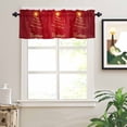 thumbnail image 2 of Merry Christmas Valances for Windows Xmas Tree Abstract Gold Shinny Red Bottom Rod Pocket Curtain Valance Window Treatment Short Curtains for Kitchen Living Room, 60"x14", 2 of 5