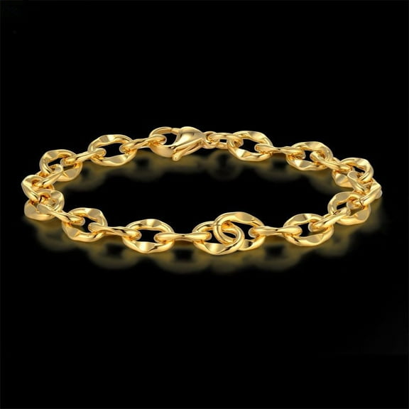 6mm 20cm Trendy Braclets For Women Mens 14K Yellow Gold Jewelry Golden Link Cuban Chains Wholesale Braslet Man Women