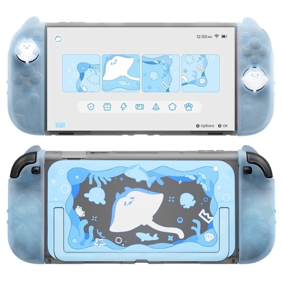 PlayVital Protective Case for Nintendo Switch 2 - Dockable Hard Shell w/ Silicone Grips & Joystick Caps - Mint Blue