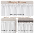 thumbnail image 5 of OVZME Judy White Valance Curtain with Rod Pocket, Light Filtering Short Curtain for Kitchen Bathroom & Basement Windows, 1 Panel, 60 x 12 Inches, 5 of 7