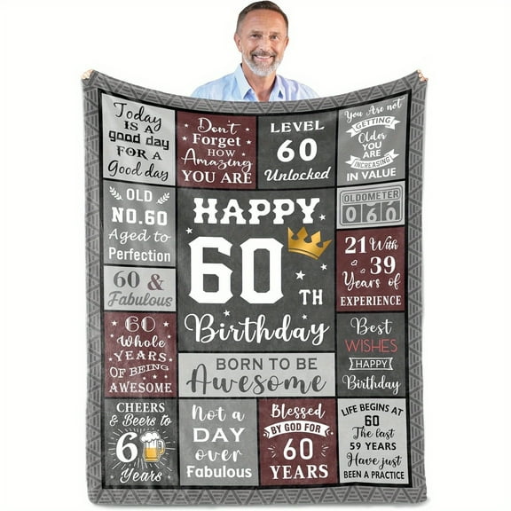 1pc Best 60th Birthday Gifts for Men, Ideas for Men's 60th Birthday Gifts Blankets Birthday Gifts for Men 1964, 60th Birthday Gifts for Men, Gifts for 60th Men And Women
