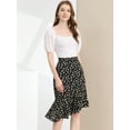 thumbnail image 4 of Unique Bargains Jupe Midi à Volants à Imprimé Floral Léopard pour Femme Noir G, 4 of 6