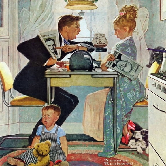 "Dewey v. Truman" by Norman Rockwell Painting Print on Canvas